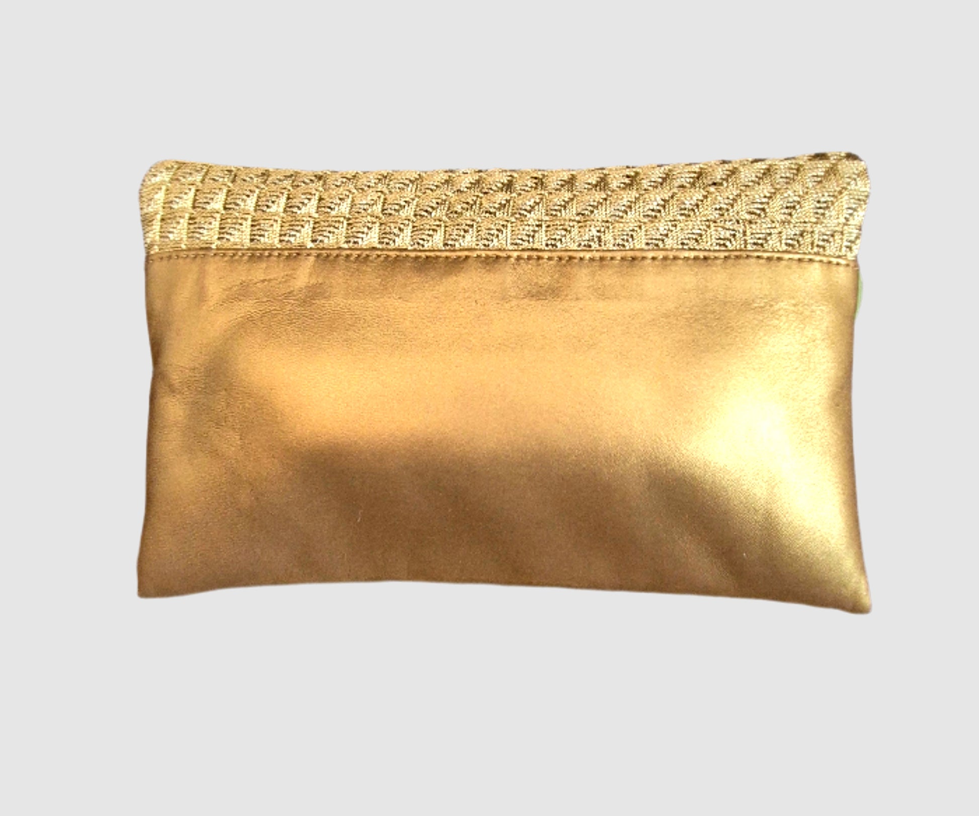 The Z Woven Small Gold Clutch