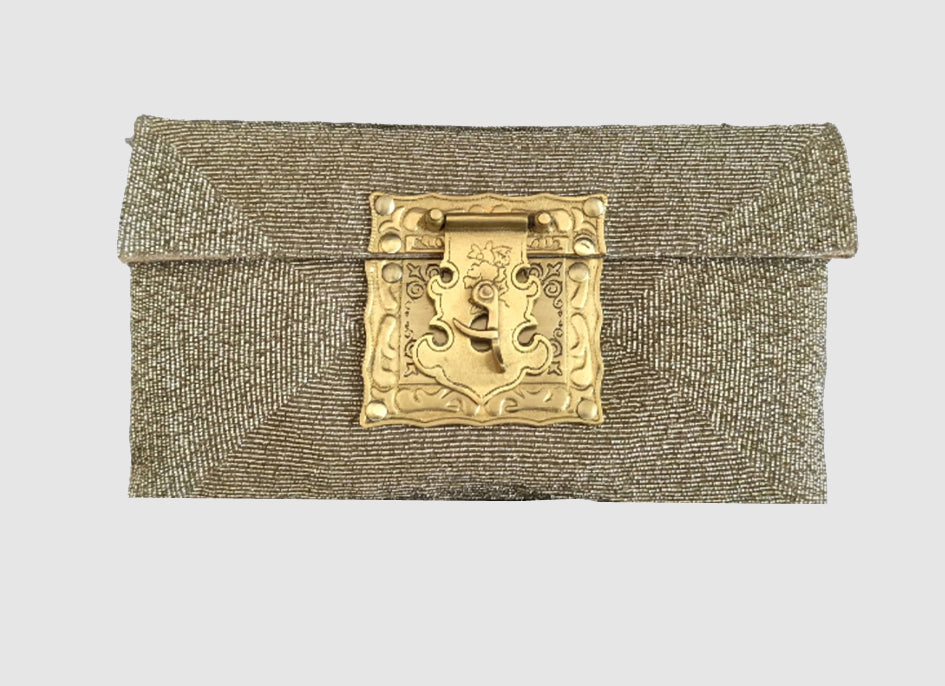 The Dimitra Silver Clutch Bag