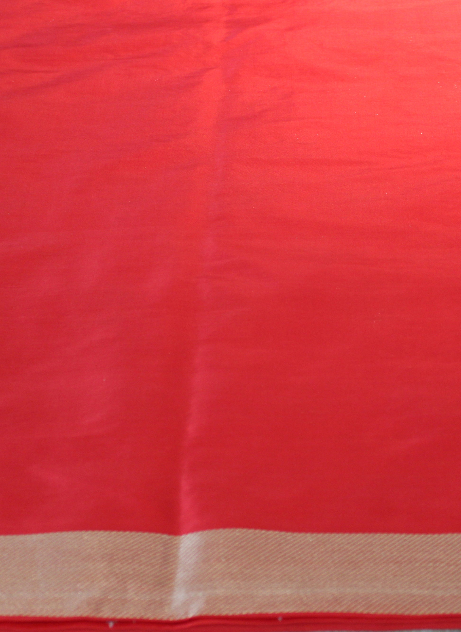 Banarasi Katan Silk Cluster Motif Silver and Gold Red Saree