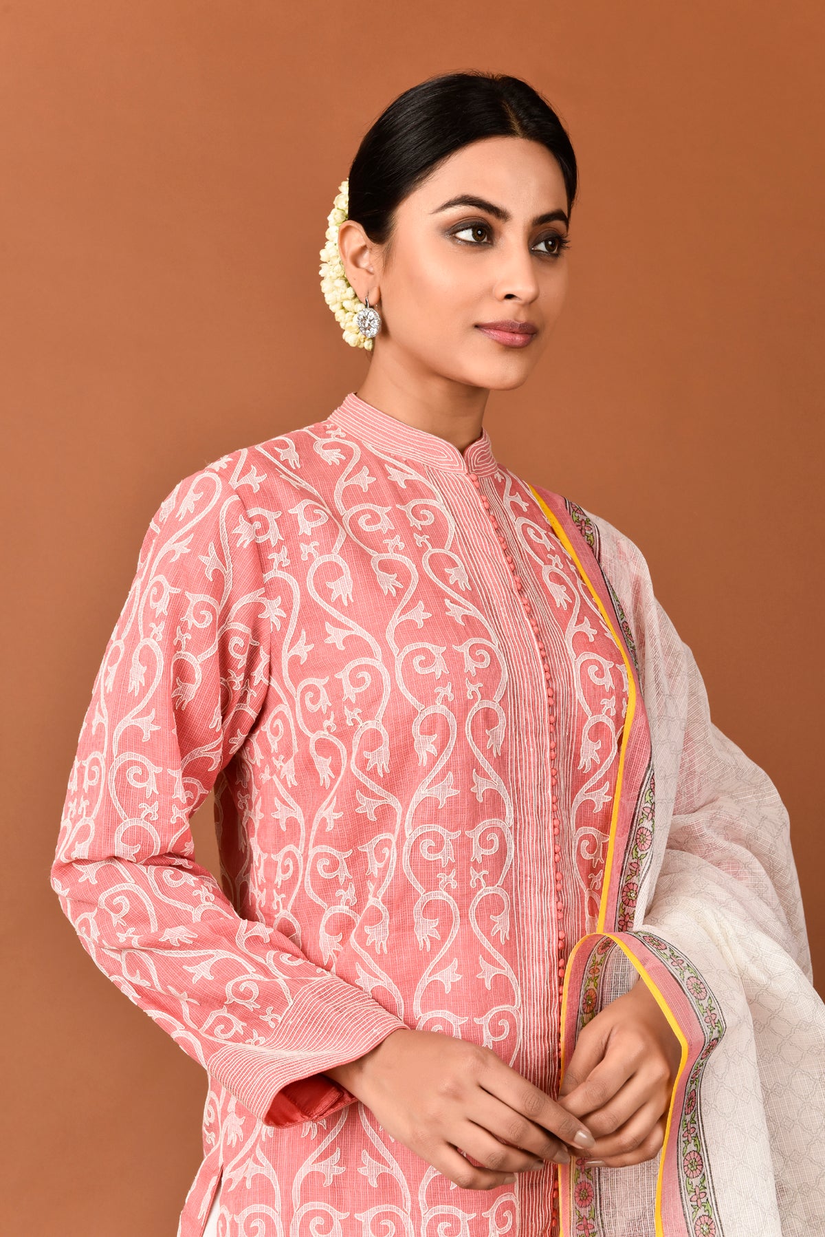 Banarasi Kota Gadh Print With Dori Embroidery Tunic With Palazzo & Dupatta Outfit