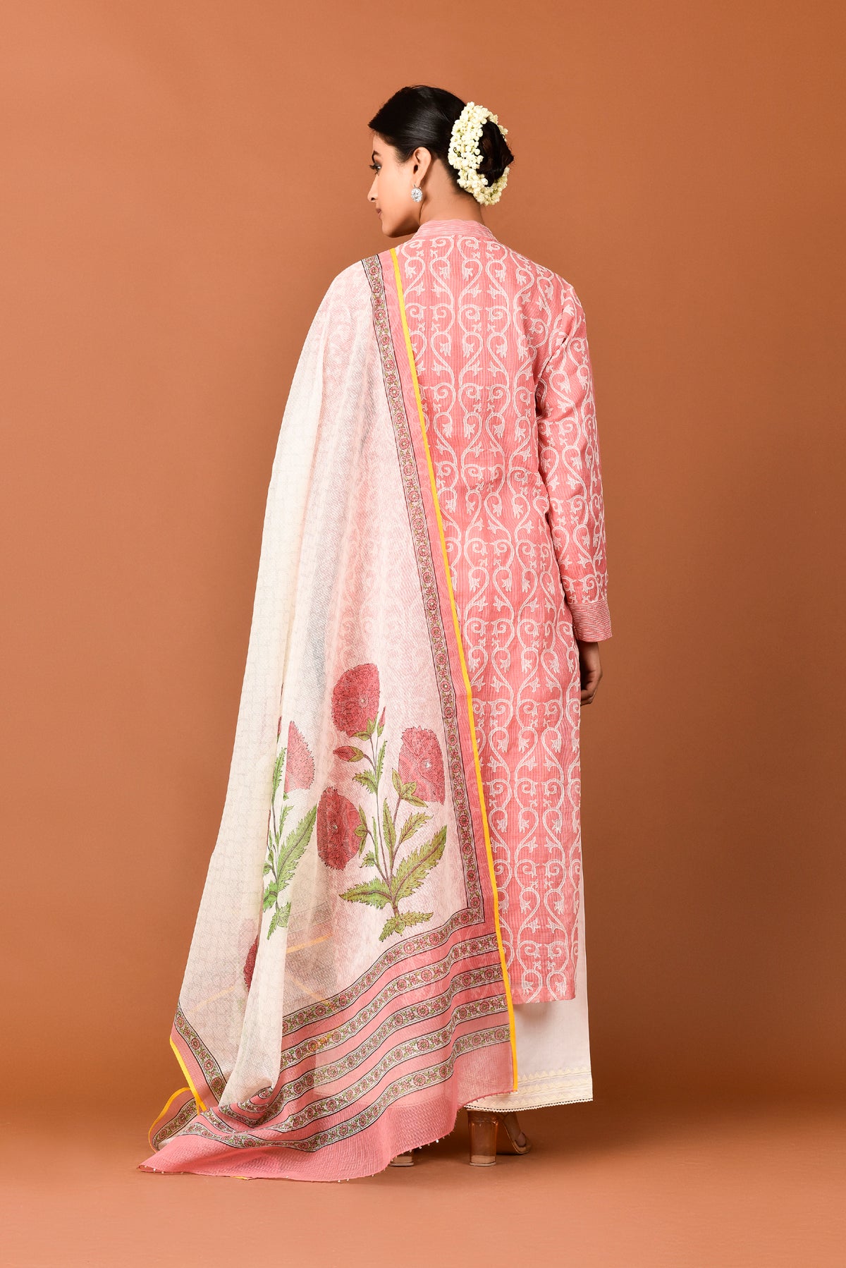 Banarasi Kota Gadh Print With Dori Embroidery Tunic With Palazzo & Dupatta Outfit