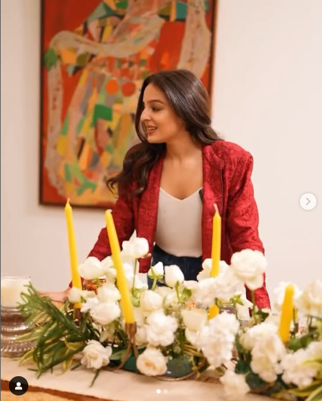 Tarini Manchanda in our Dupion Silk Resham....