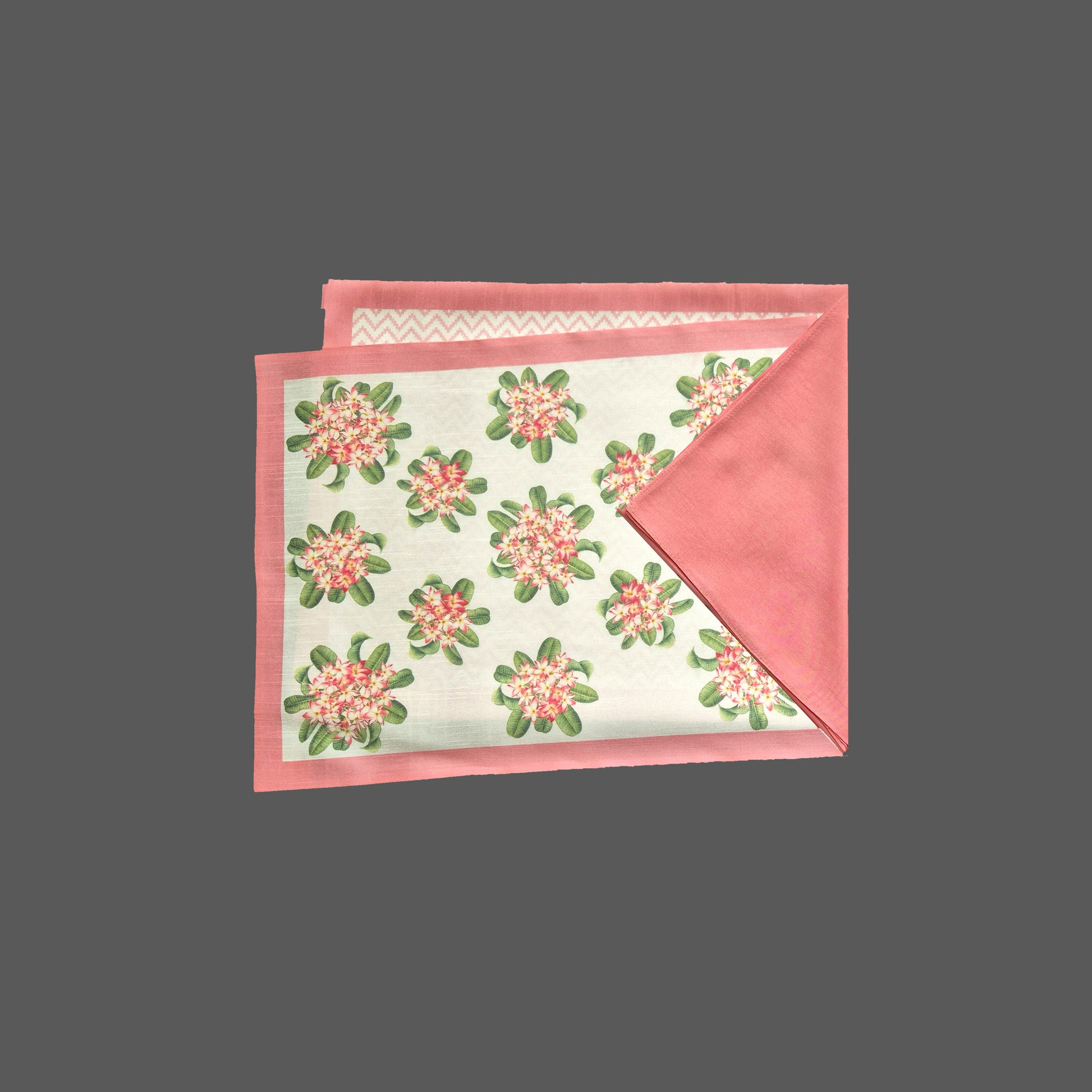 Dupion Silk Champa Flower Cluster Digital Print Mat Set