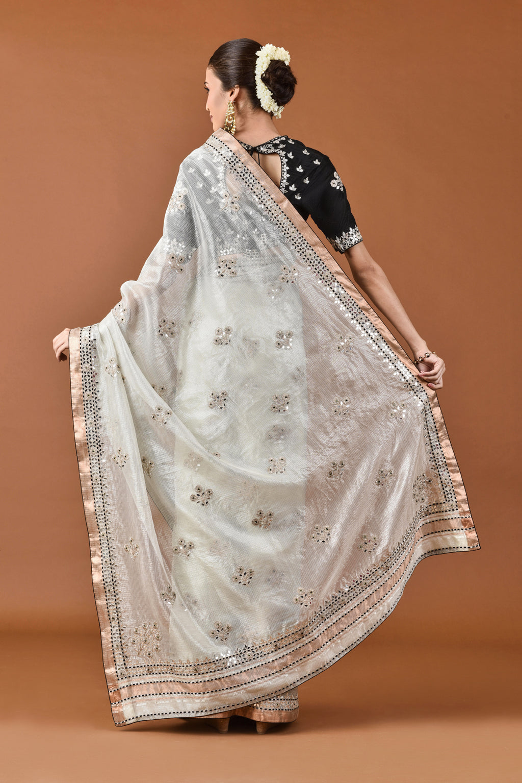 Kota Tissue Floral Fantacy Embroidery Saree