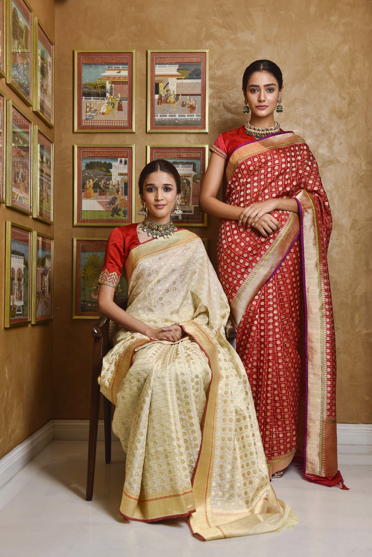 Banarasi Silk New Bridal Jaal With Buti Saree