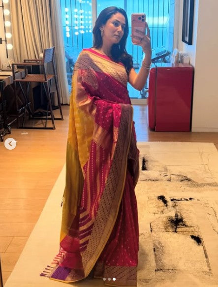 Banarasi Katan Silk Charrang Palla Saree (As Seen on Mira Kapoor)