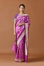 Load image into Gallery viewer, Banarasi Silk Phool Bahar Buta Saree
