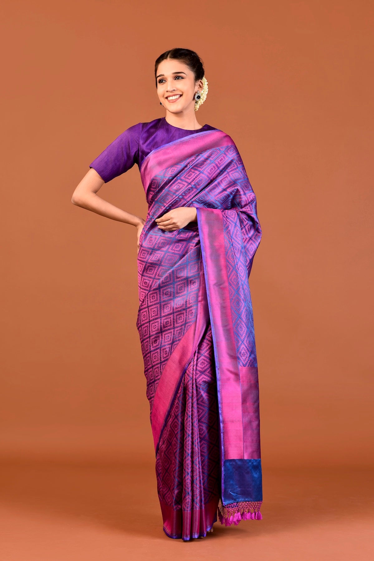 Banaras Silk Geometrical Design Saree – Blue