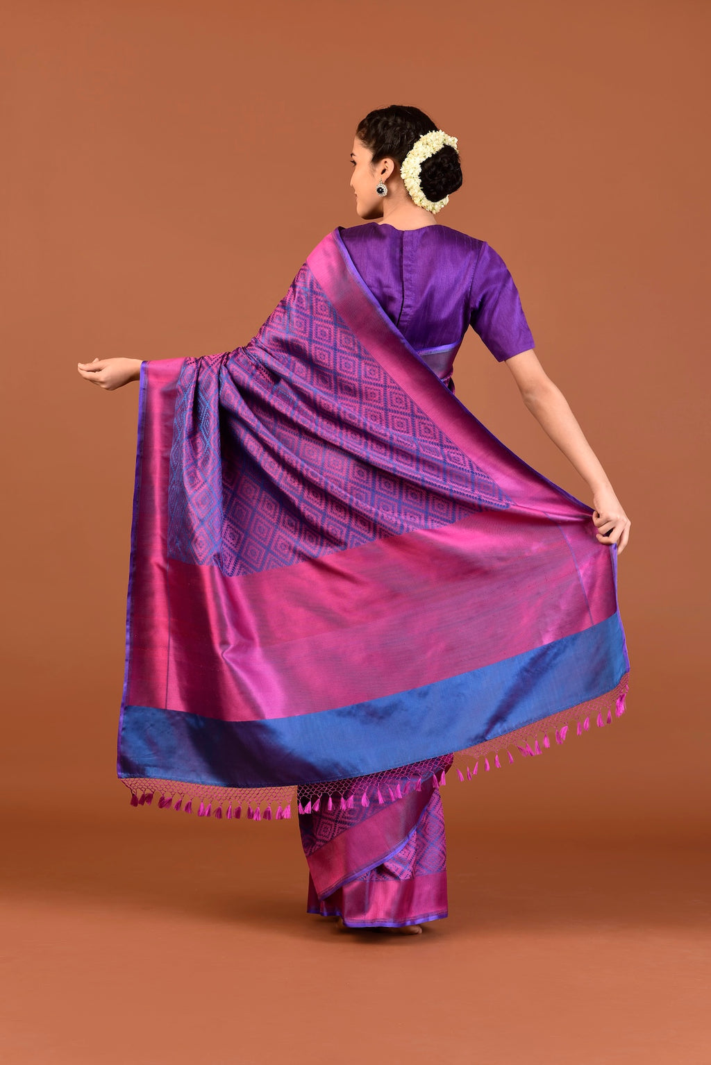 Banaras Silk Geometrical Design Saree – Blue