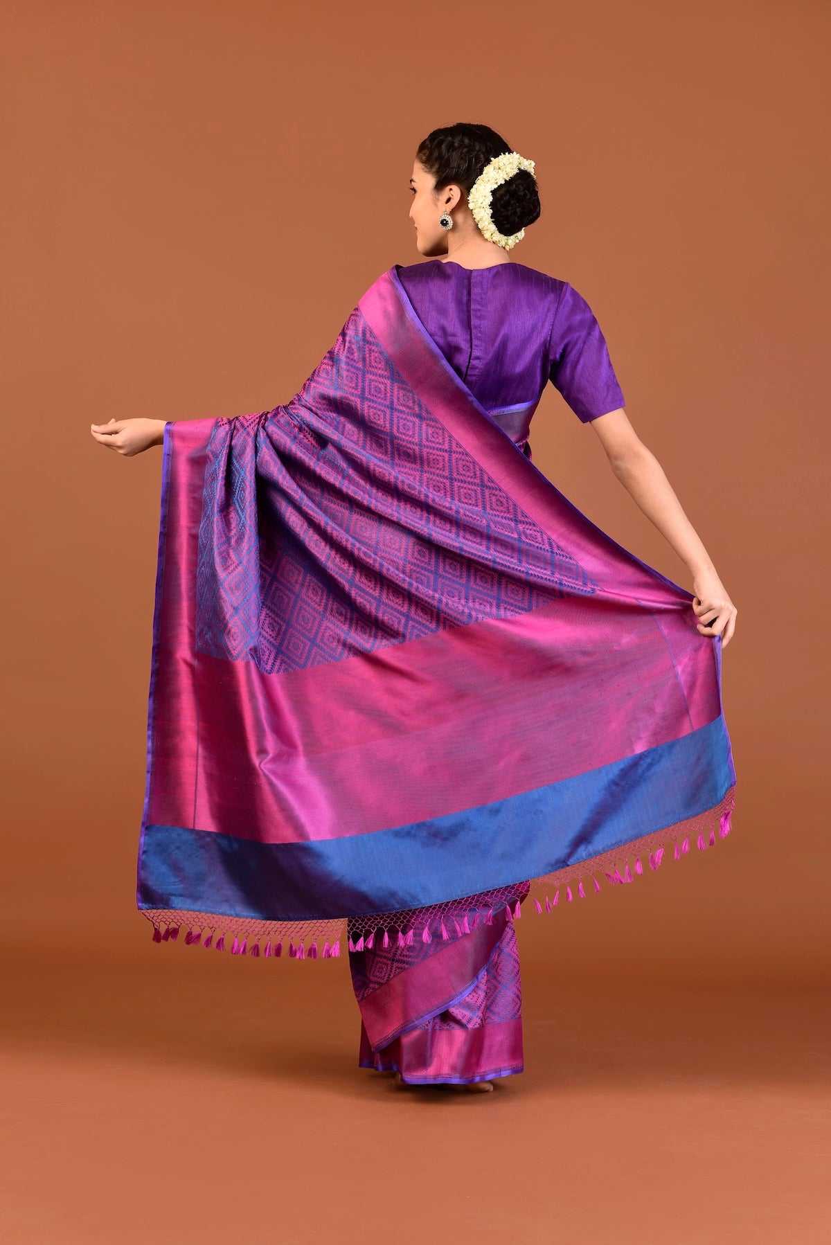 Banaras Silk Geometrical Design Saree – Blue