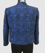 Load image into Gallery viewer, Dupion Silk Resham Flower Jaal Embroidered Blue Jacket
