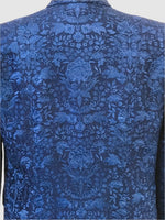 Load image into Gallery viewer, Dupion Silk Resham Flower Jaal Embroidered Blue Jacket
