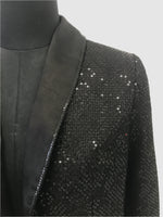 Load image into Gallery viewer, Dupion Silk Chawal Taka  Sequins Jaal Embroidered Jacket
