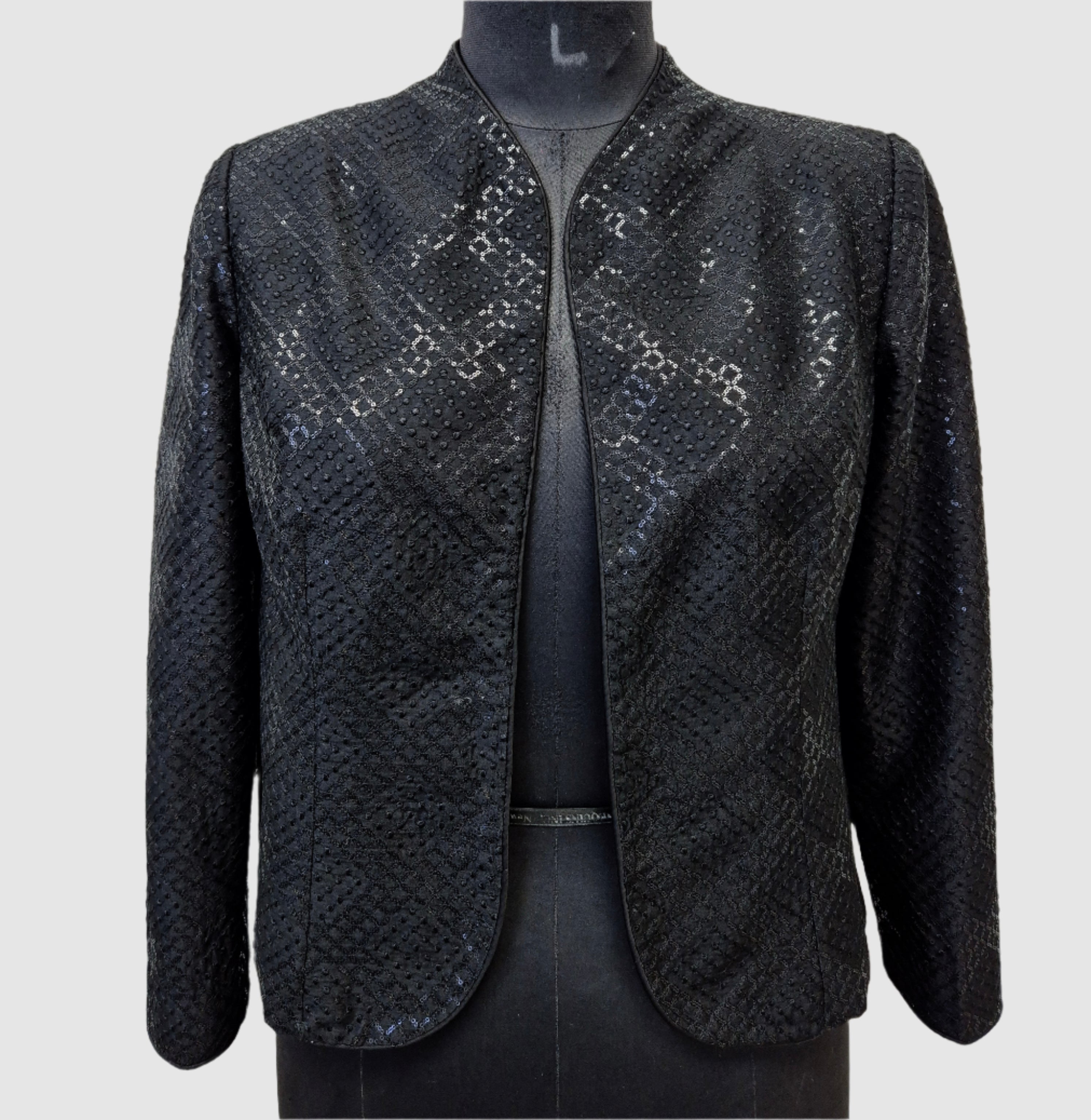 Dupion Silk Diamond Jaal Embroidered Jacket