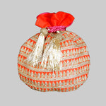 Load image into Gallery viewer, Dupion Silk Matka Kangoora Line Embroidery Potli
