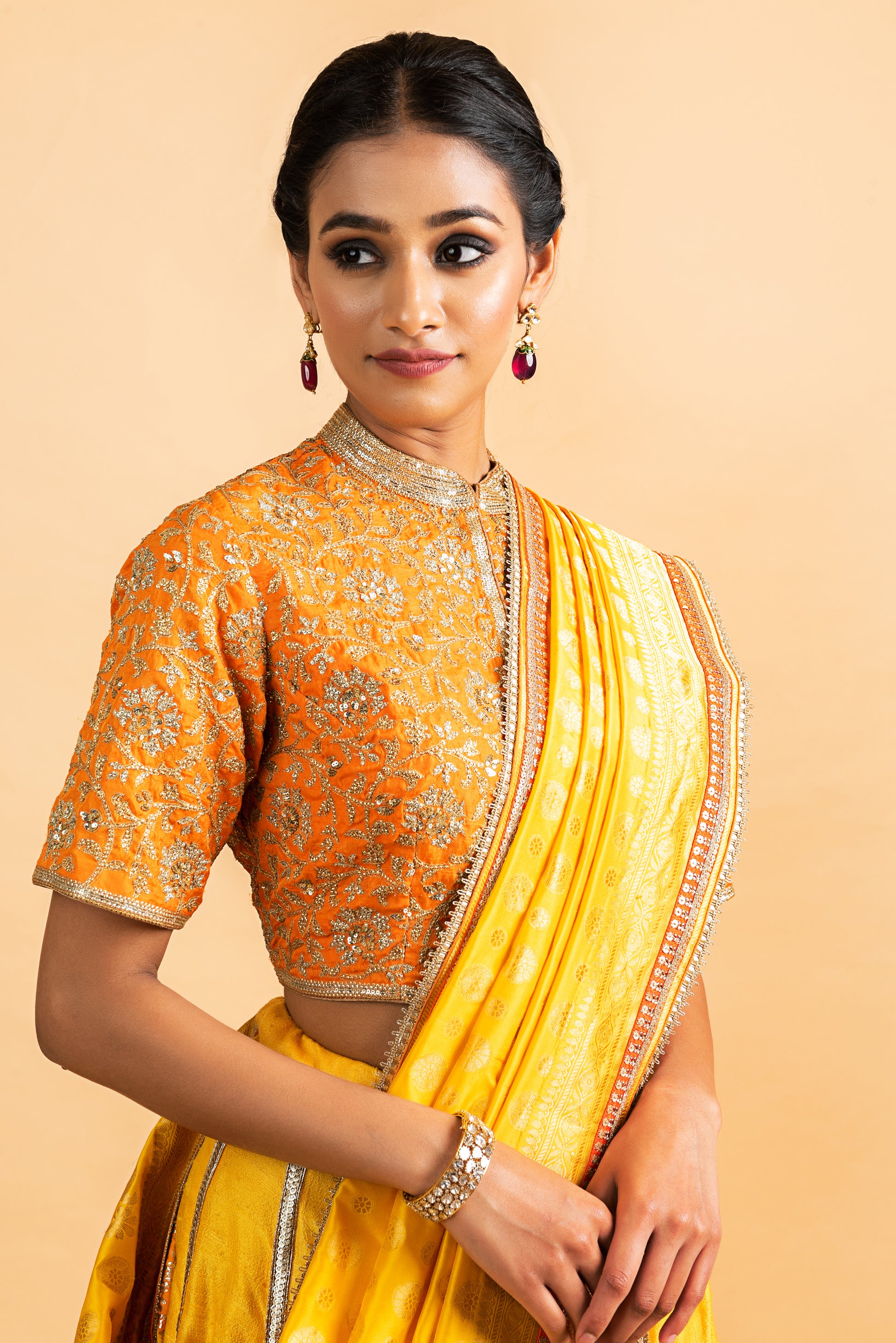 Dupion Silk Lehenga Gulbahar Jaal with Embroidery Lehenga Set - Yellow