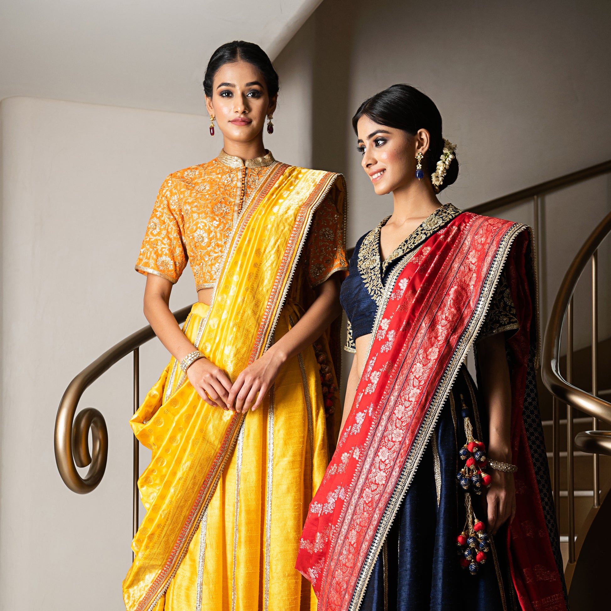 Dupion Silk Lehenga Gulbahar Jaal with Embroidery Lehenga Set - Yellow