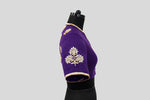 Load image into Gallery viewer, Matka Silk Big Flower Buta Purple Blouse
