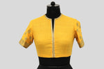 Load image into Gallery viewer, Matka Silk Traditional Buti Yellow Blouse
