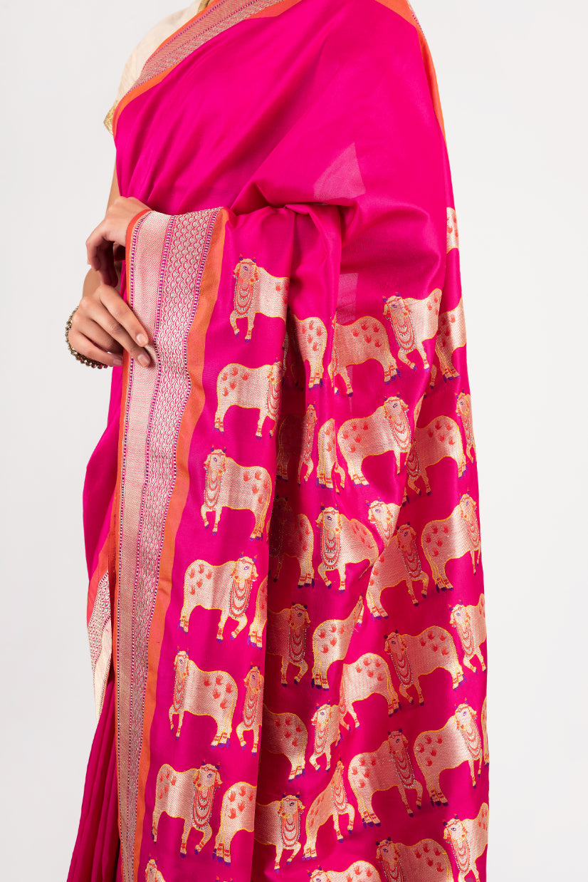 Banarasi Silk Nandi Palla Saree