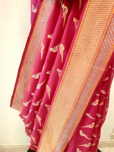 Banarasi Silk Parrot Motif Saree