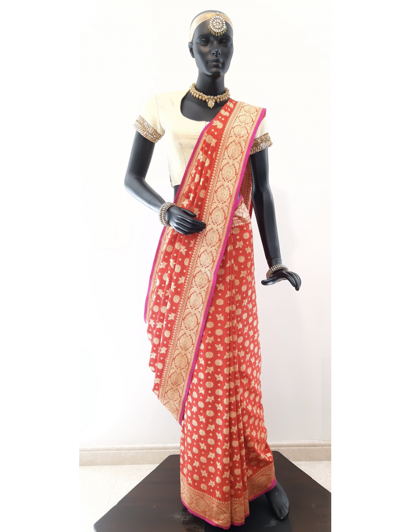 Banarasi Silk Old Legacy Red Red Saree